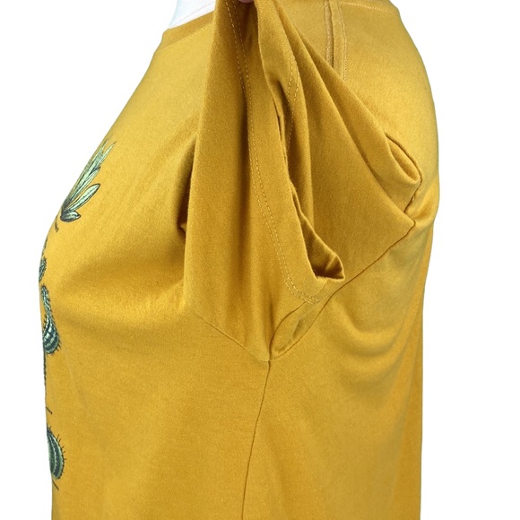 Fifth Sun Mustard Yellow Cactus Print Graphic Tee - Picture 11 of 12